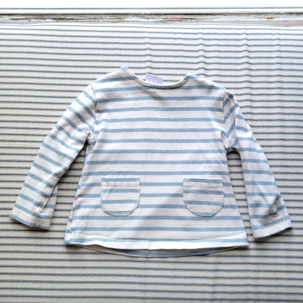 Zara Baby Blue Stripe Top 18-24 Months